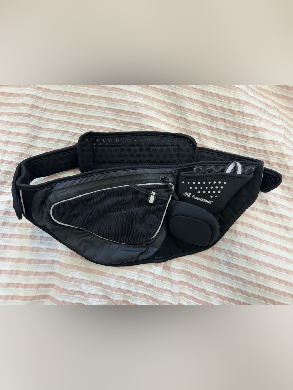Black Running Waist Pack with Multiple Pockets